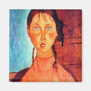 Girl with Pigtails, Modigliani Magnet