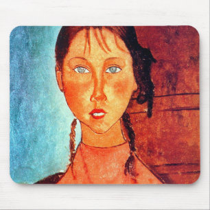 Girl with Pigtails, Modigliani Mouse Pad