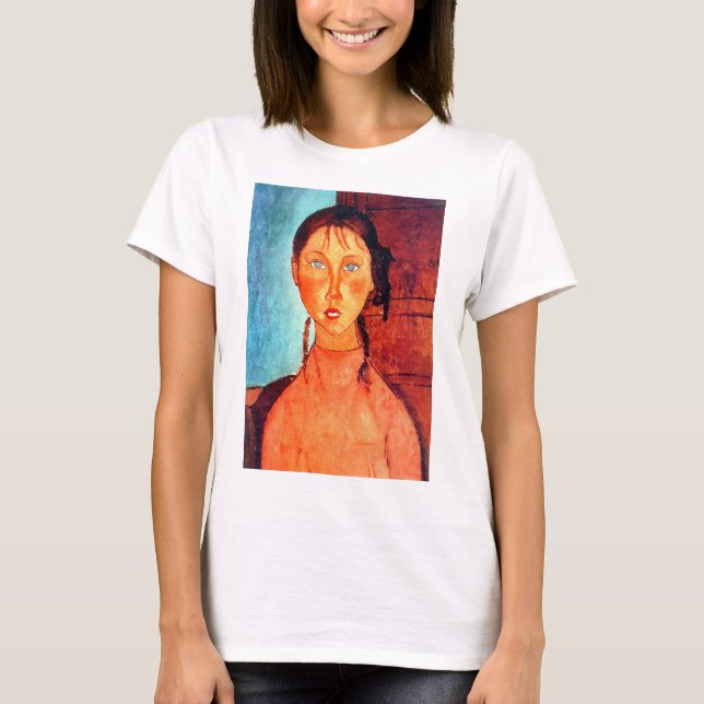 Girl with Pigtails, Modigliani T-Shirt (Front)