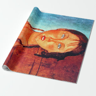 Girl with Pigtails, Modigliani Wrapping Paper