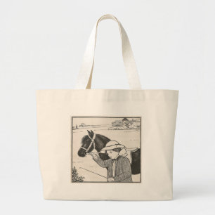 Girl With Pony Large Tote Bag