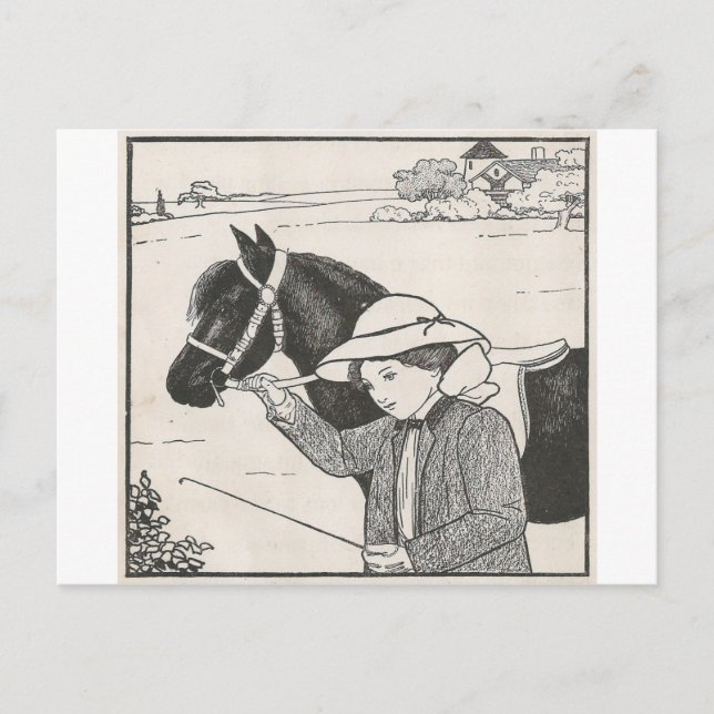 Girl With Pony Postcard (Front)
