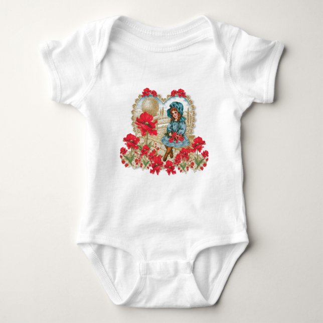 Girl with Poppies Baby Bodysuit (Front)