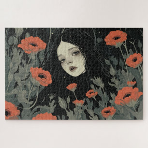 Girl With Poppies Jigsaw Puzzle
