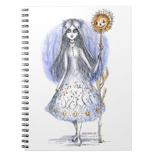 Girl with Pumpkinflower Notebook (Front)