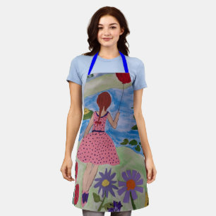 Girl With Red Balloon Apron
