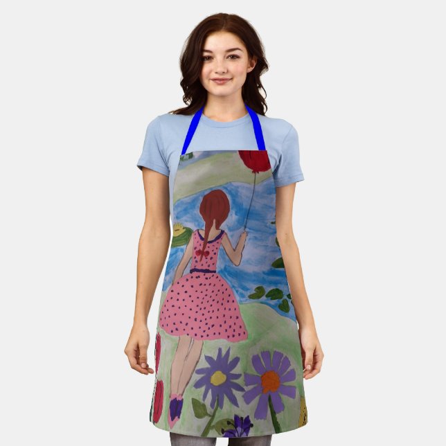 Girl With Red Balloon Apron (Worn)