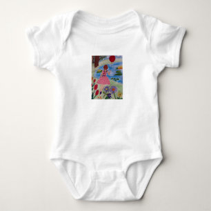 Girl With Red Balloon Baby Bodysuit