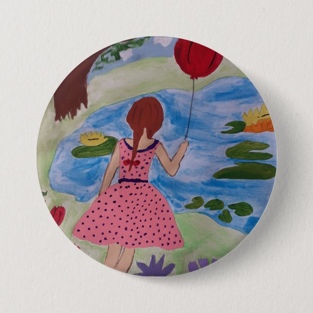 Girl With Red Balloon Badge (Front)