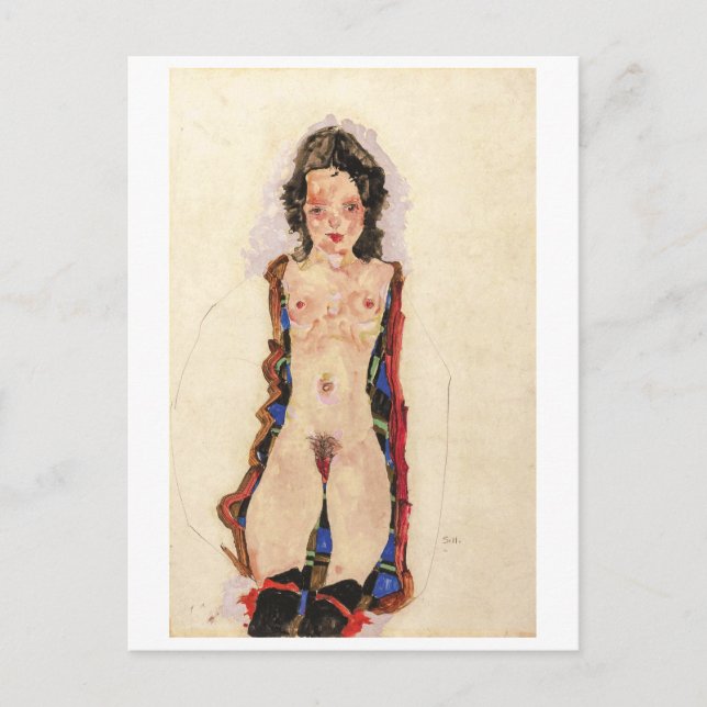 Girl with Red Garters | Egon Schiele | Postcard (Front)