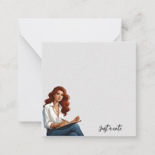 Girl With Red Hair Notepad Card