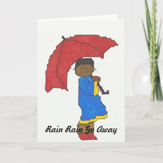 Girl with Red Umbrella Greeting Card