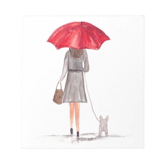 Girl with red umbrella notepad (Front)