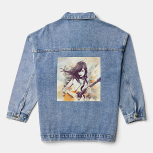 Girl with rock music vibes denim jacket