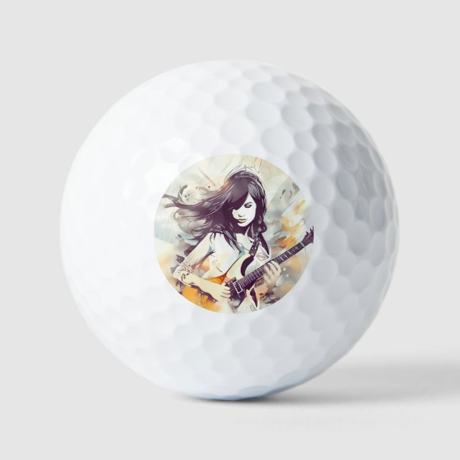 Girl with rock music vibes golf balls (Front)