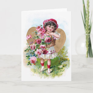 Girl with Roses Card
