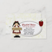 Girl with Ruler Teacher's business card (Front/Back)