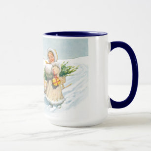 Girl with sleigh mug