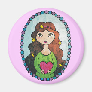 Girl with Stars in her Hair Magnet