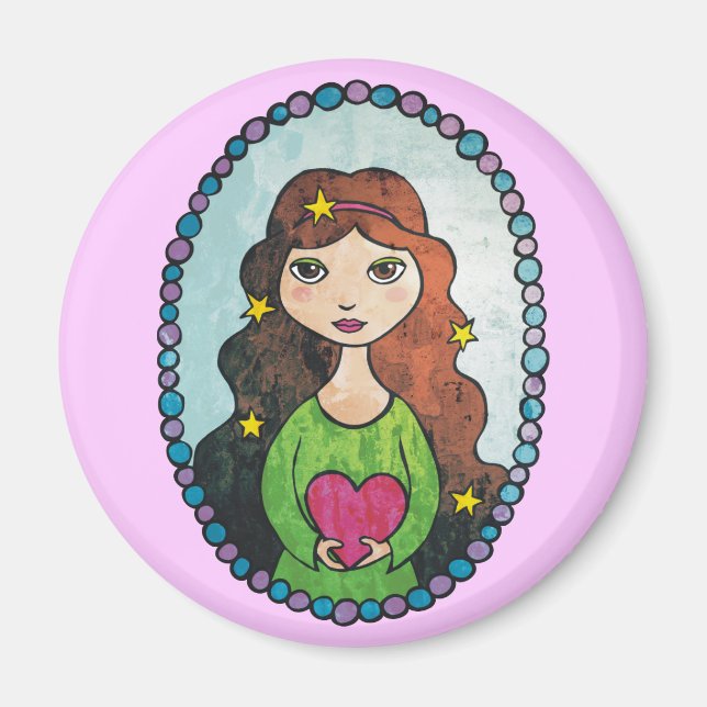 Girl with Stars in her Hair Magnet (Front)