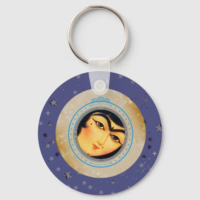 Girl with Stars Keychain - Charming Accessory for  (Front)