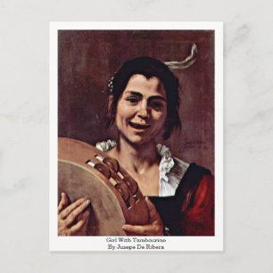 Girl With Tambourine By Jusepe De Ribera Postcard