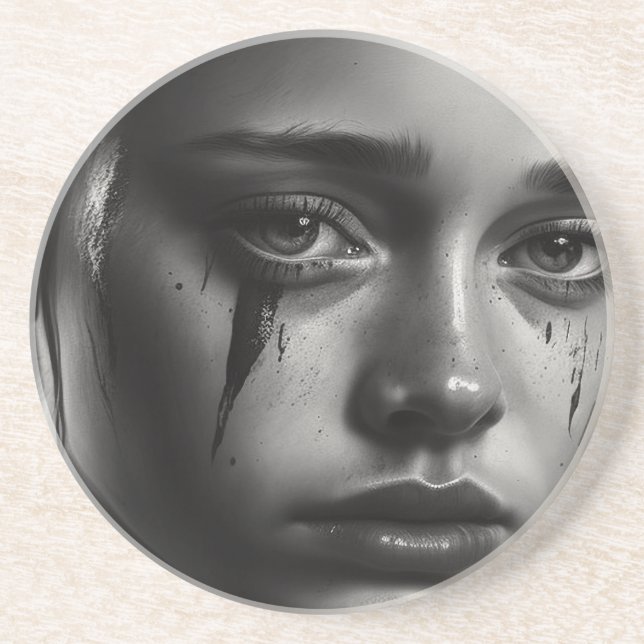 Girl with tears coaster (Front)