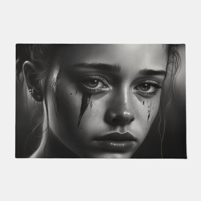 Girl with tears doormat (Front)