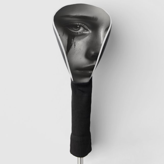 Girl with tears golf head cover (Front)