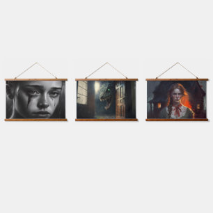 Girl with tears hanging tapestry