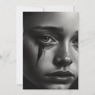 Girl with tears holiday card