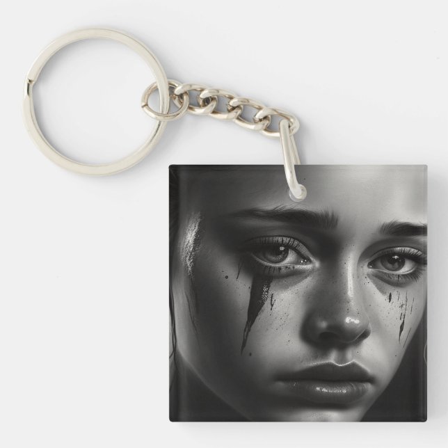 Girl with tears key ring (Front)