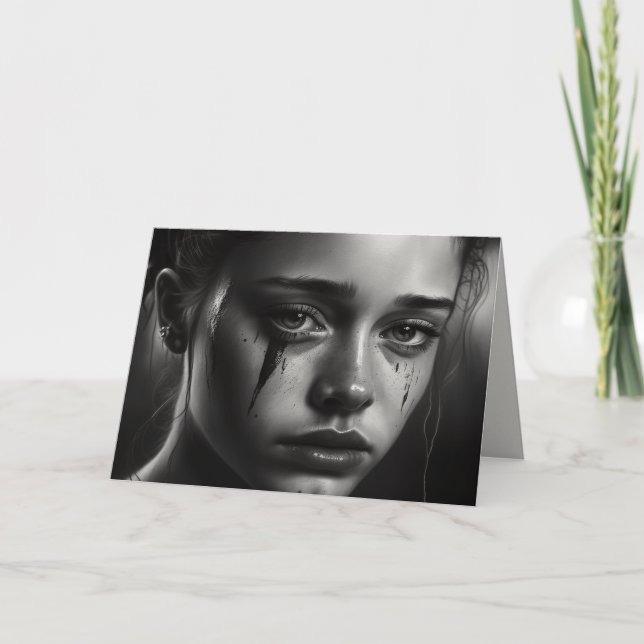 Girl with tears note card (Front)