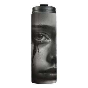 Girl with tears thermal tumbler