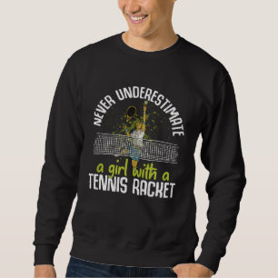 Girl With Tennis Racket  Sports Player Coach Graph Sweatshirt