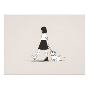 Girl with the dog photo print