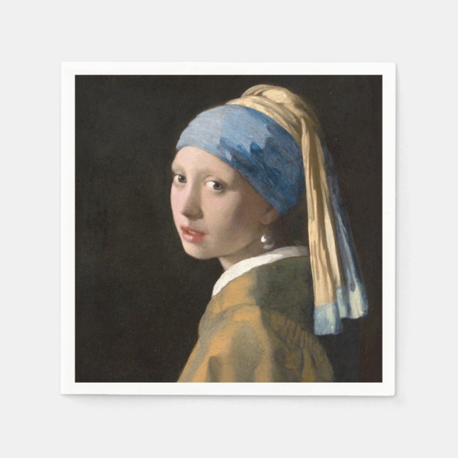 Girl with the pearl earring - Johannes Vermeer Napkin (Front)