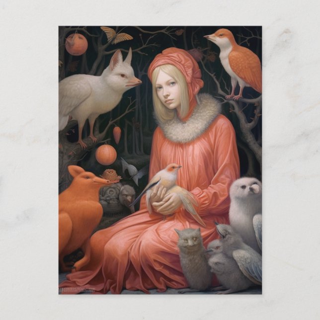 Girl With the Weird and Wacky Wildlife Postcard (Front)