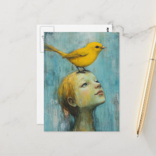 Girl with the Yellow Bird on Her Head Postcard