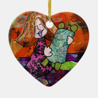 Girl with Torah Ceramic Tree Decoration