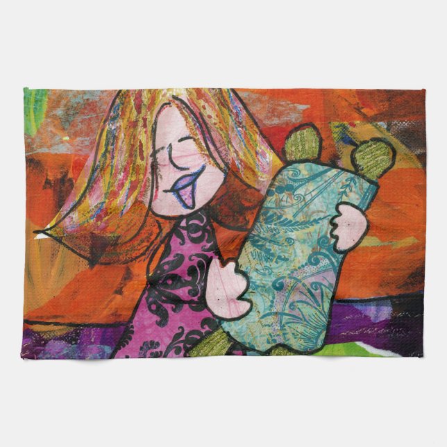 Girl with Torah Tea Towel (Horizontal)