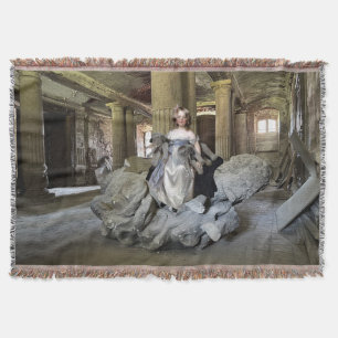 Girl with Toys Throw Blanket