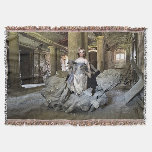 Girl with Toys Throw Blanket (Front)
