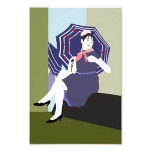 Girl with Umbrella Photo Print
