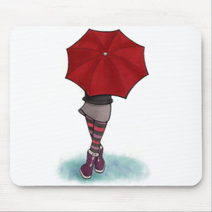 girl with umbrella rug mouse pad