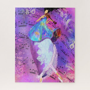 Girl with Violin - Art Drawing Fantasy Collection Jigsaw Puzzle