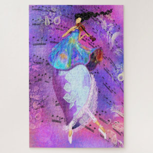 Girl with Violin Jigsaw Puzzle