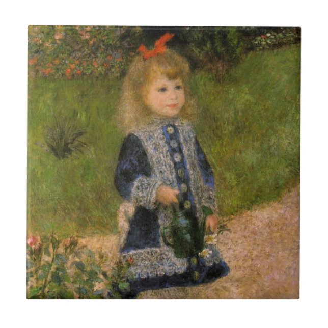 Girl with Watercan by Renoir Ceramic Tile (Front)