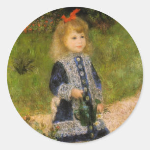 Girl with Watering Can Classic Round Sticker