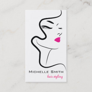 Girl with wavy hair Hairstyling branding icon Business Card